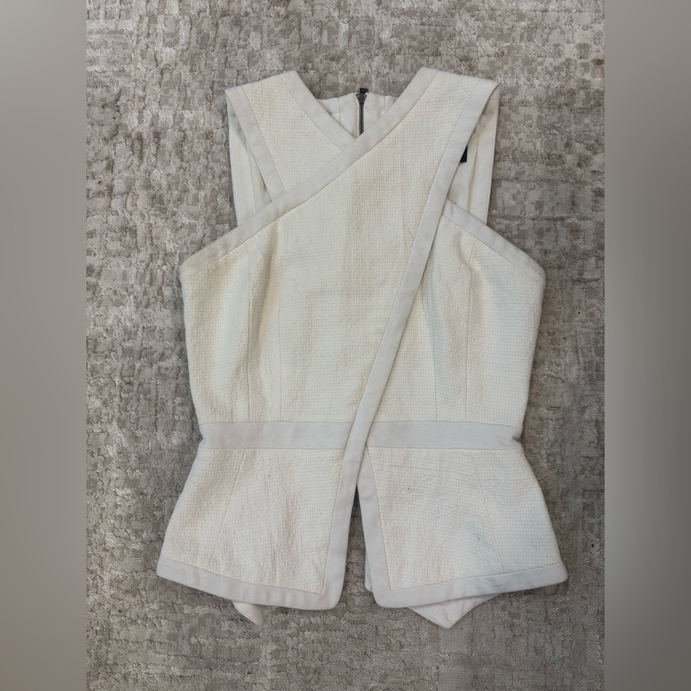 BCBGMaxAzria white Sleeveless Blouse